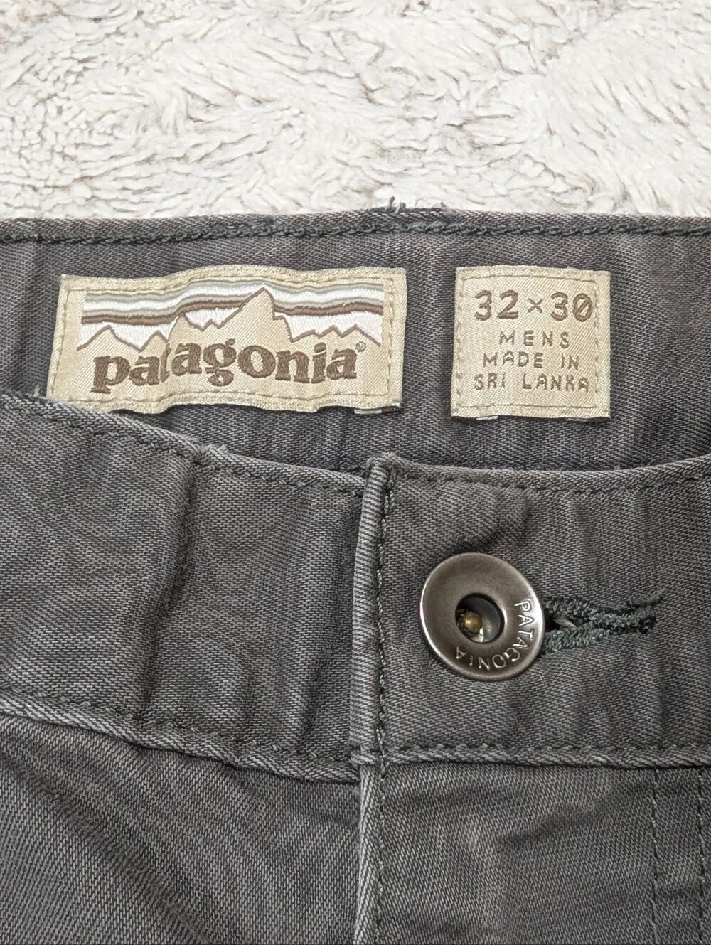 Patagonia Pants Mens 30x30 Gray Forge Performance Cotton Stretch Twill Straight